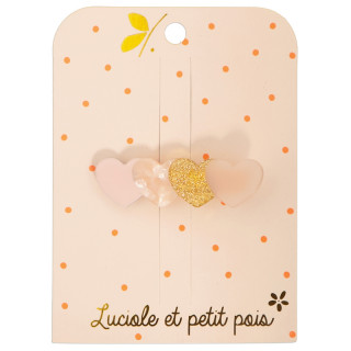 BARRETTE 4 COEURS EN MATIERE VEGETALE