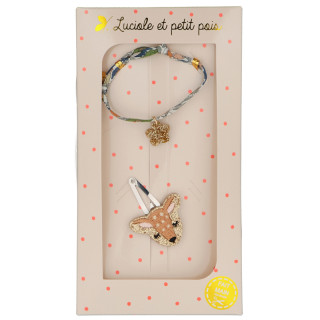 COFFRET BARRETTE BICHE ET BRACELET