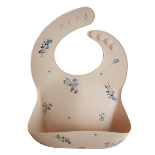 BAVOIR SILICONE BEIGE ET FLEURS