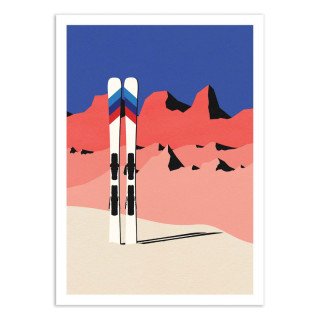 AFFICHE A3 SKI DANS LE DESERT
