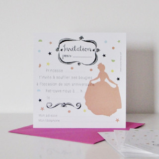 8 INVITATIONS PRINCESSE