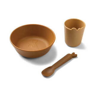 COFFRET REPAS EN PLASTIQUE RECYCLABLE MOUTARDE