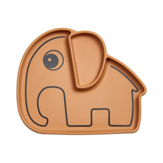 ASSIETTE ELEPHANT A COMPARTIMENT ANTIDERAPANTE MOUTARDE