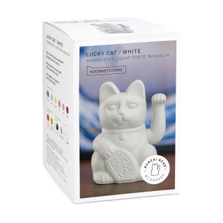 MANEKI NEKO CHAT PORTE-BONHEUR BLANC