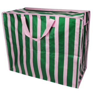 SAC DE RANGEMENT RAYURES ROSES ET VERTES