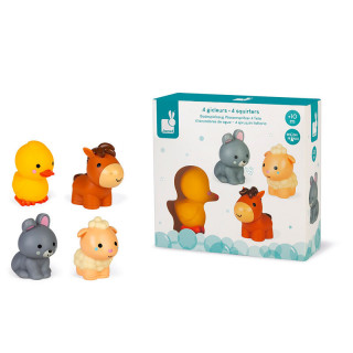 4 GICLEURS DE BAIN ANIMAUX FERME