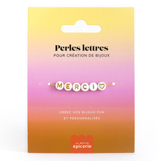 PERLES LETTRES MERCI POUR BRACELET