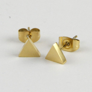 BOUCLES D OREILLES TRIANGLE OR JAUNE