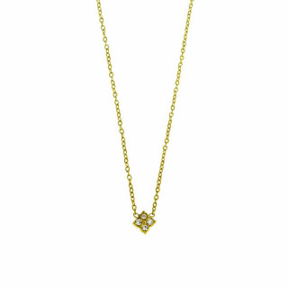 COLLIER ACIER INOXYDABLE LOSANGE STRASS