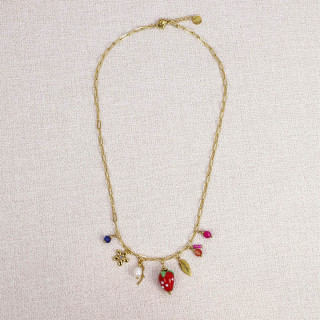 COLLIER BRELOQUES FRAISE