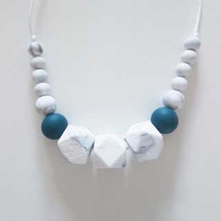 COLLIER LOU MARBRE ET BLEU