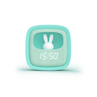 REVEIL ET VEILLEUSE LAPIN TURQUOISE