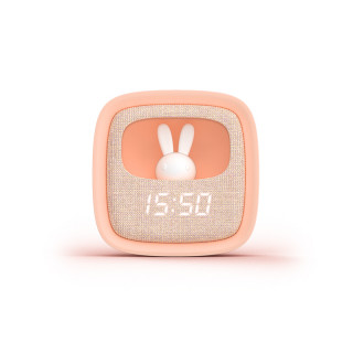 REVEIL ET VEILLEUSE LAPIN ROSE