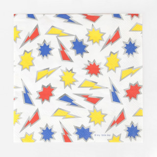 20 SERVIETTES SUPERHEROS