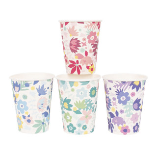 8 GOBELETS FLEURS