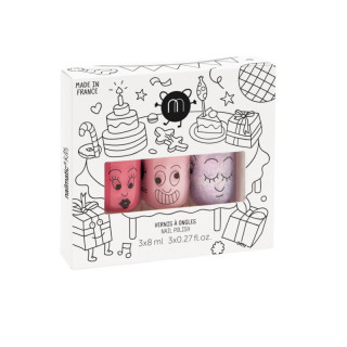 COFFRET DE 3 VERNIS A ONGLES ROSE, PARME ET ROSE PALE