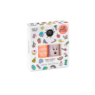 DUO DE VERNIS A L'EAU ET STICKERS D'ONGLES CRAC