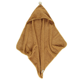 CAPE DE BAIN A POMPON CARAMEL