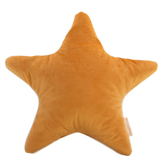 COUSSIN ETOILE VELOURS JAUNE