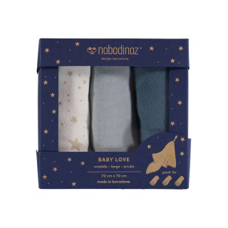 COFFRET 3 LANGES BLEU