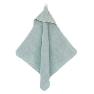 CAPE DE BAIN A POMPON VERT D'EAU