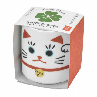 CHAT PORTE-BONHEUR ET TREFLE A FAIRE POUSSER