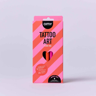 KIT DE TATTOO ART LOVE : 3 STYLOS ET POCHOIRS