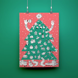 POSTER A COLORIER ET DECORER SAPIN DE NOEL
