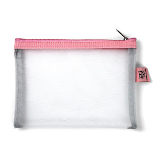 PETITE POCHETTE MESH GRIS PALE / ROSE