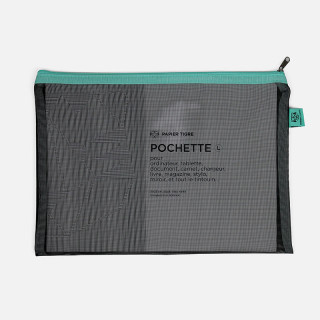 GRANDE POCHETTE MESH NOIR/ BLEU