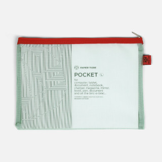 GRANDE POCHETTE MESH VERTE / ROUGE