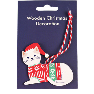 DECO DE NOEL CHAT BLANC