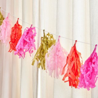 GUIRLANDE TASSEL ROSE ET OR