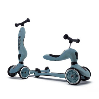 PORTEUR EVOLUTIF 2 EN 1 (TROTTINETTE) BLEU ACIER
