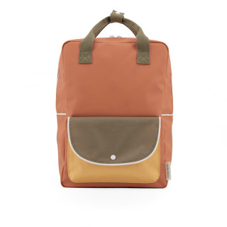 GRAND SAC A DOS POCHE ORANGE / KAKI / JAUNE