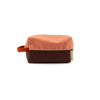 TROUSSE DE TOILETTE CHOCOLAT / ROSE