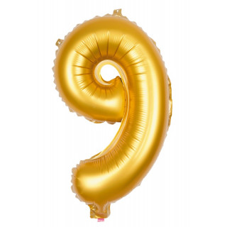 BALLON MYLAR OR CHIFFRE 9